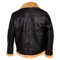 Men's Aviator RAF B3 Leather Bomber Jacket - Distressed Look with Shearling Interior