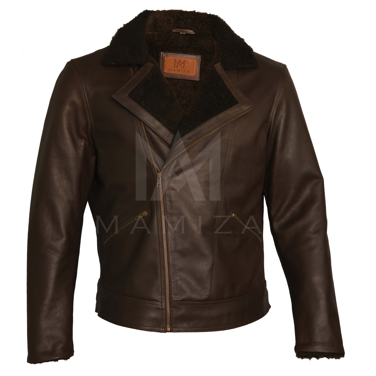 Brown Leather Shearling Jacket - Stylish & Warm Outerwear