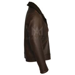 Brown Leather Shearling Jacket - Stylish & Warm Outerwear