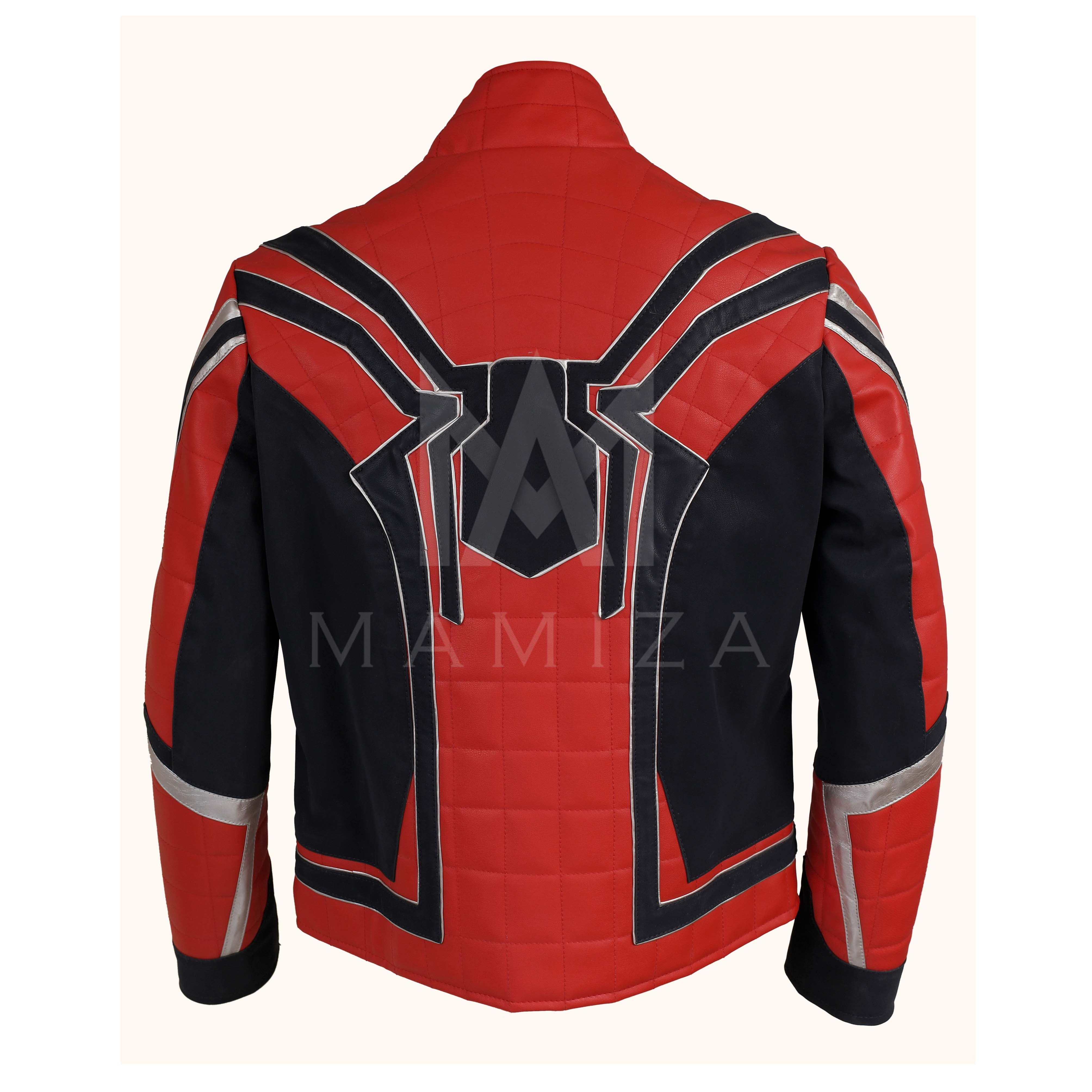 Spiderman Infinity War Leather Jacket - Red and Black