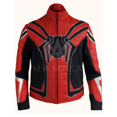 Spiderman Infinity War Leather Jacket - Red and Black