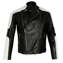 Men's Color Block Leather Biker Jackets - Stylish & Durable Motorcycle Gear