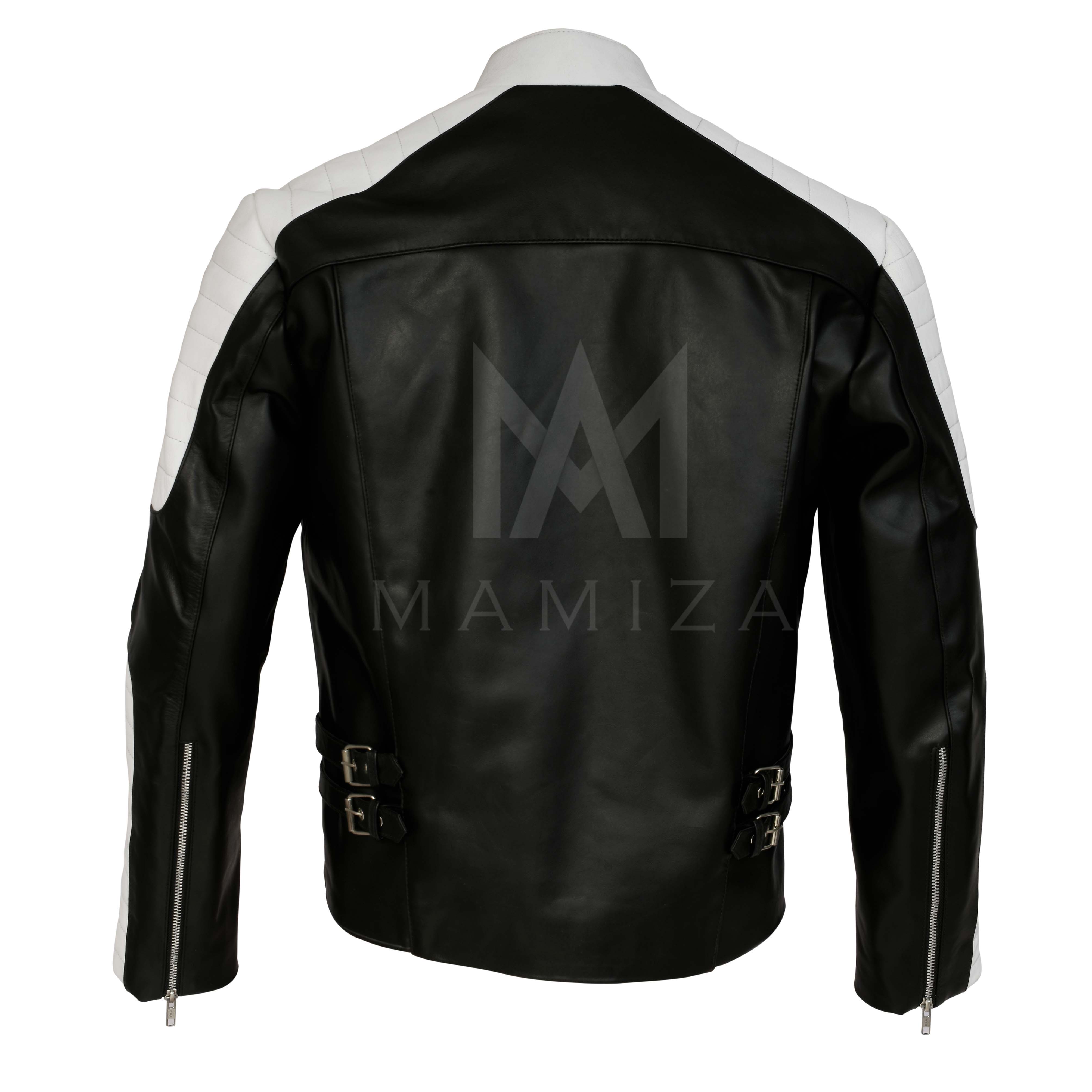 Men's Color Block Leather Biker Jackets - Stylish & Durable Motorcycle Gear