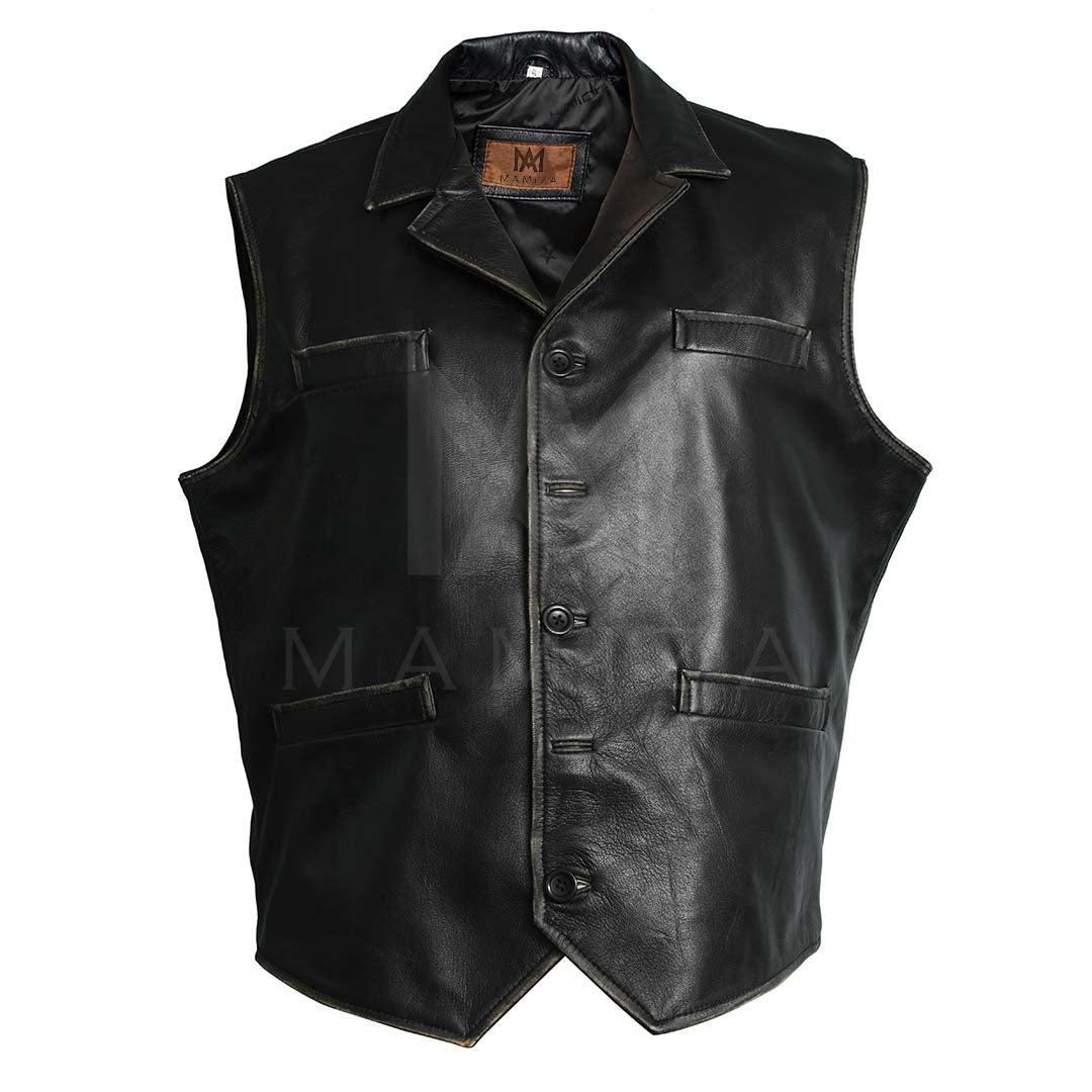 Hell on Wheels Cullen Bohannan Black Leather Vest - Stylish & Durable