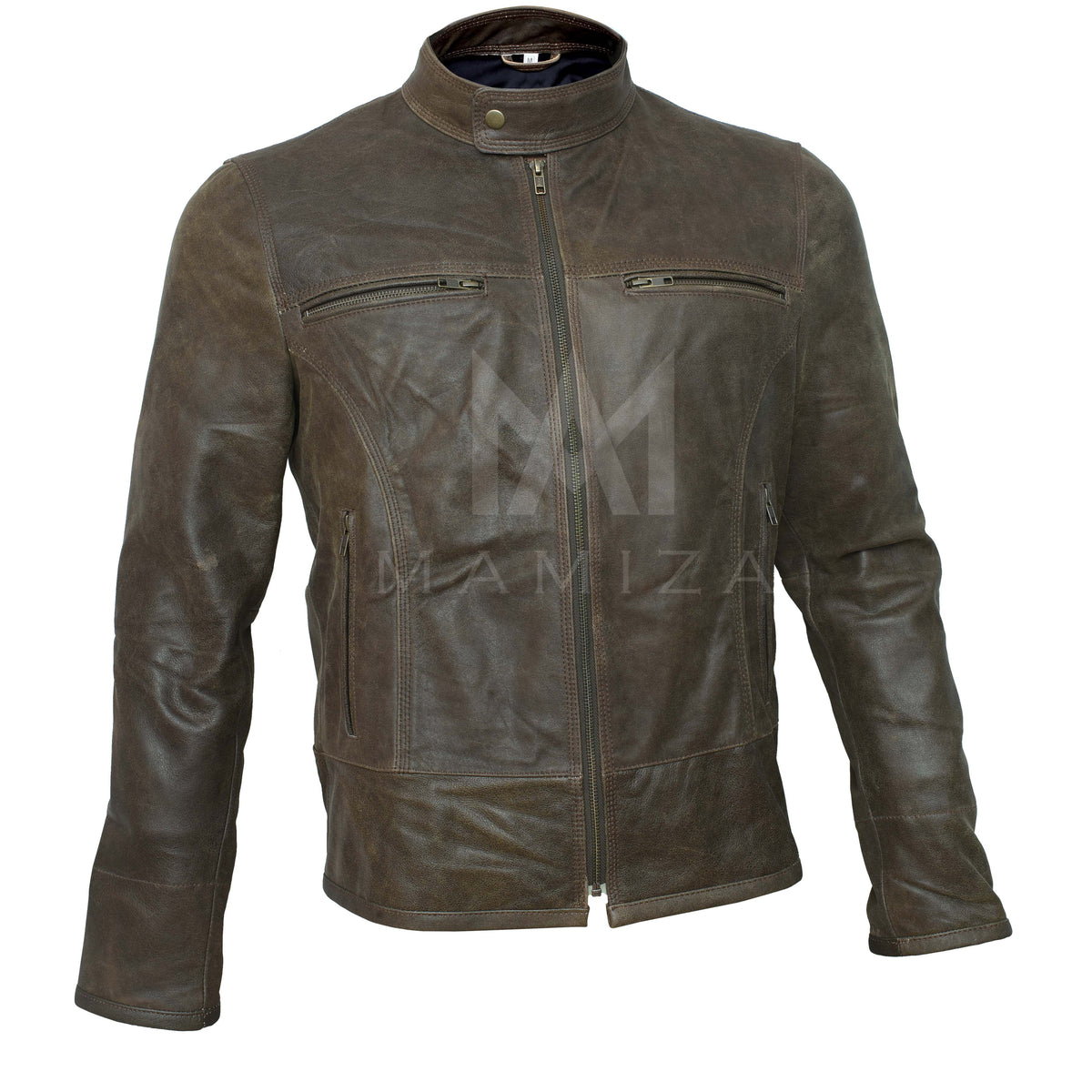 Men's Distressed Leather Jacket - Stylish & Durable Outerwear