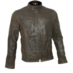 Men's Distressed Leather Jacket - Stylish & Durable Outerwear