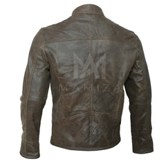 Men's Distressed Leather Jacket - Stylish & Durable Outerwear