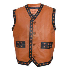 WARRIOR VEST THE WARRIORS Inspired Leather Vests - Studded Details