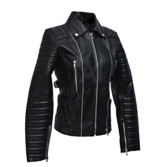 Premium Quality Quilted Leather Jacket for Women