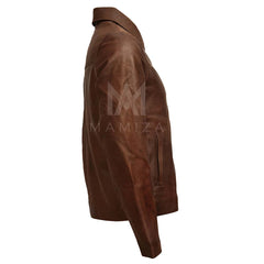 Men's Classic Biker Leather Jacket - Available in Black and Brown