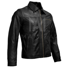 Men's Classic Biker Leather Jacket - Available in Black and Brown