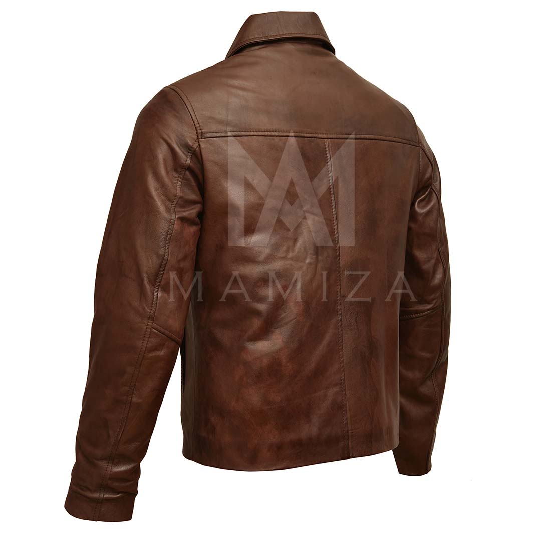 Men's Classic Biker Leather Jacket - Available in Black and Brown