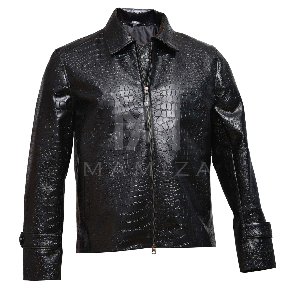 Crocodile Leather Jacket - Crocodile Print Stylish Outerwear for Bold Fashion