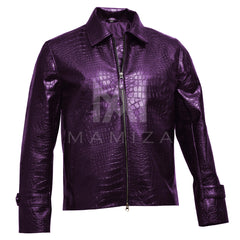 Crocodile Leather Jacket - Crocodile Print Stylish Outerwear for Bold Fashion