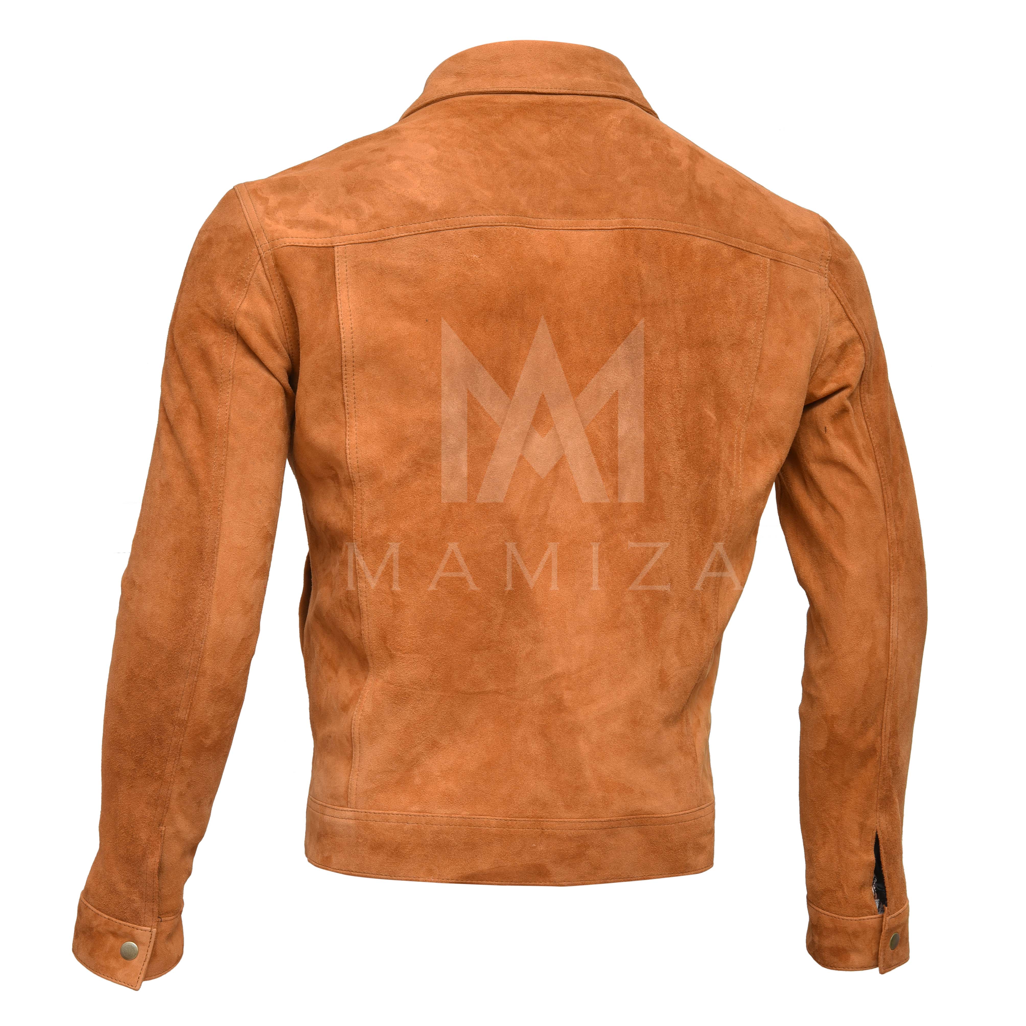 Hugh Jackman Tan Suede Leather Jacket - Denim Style