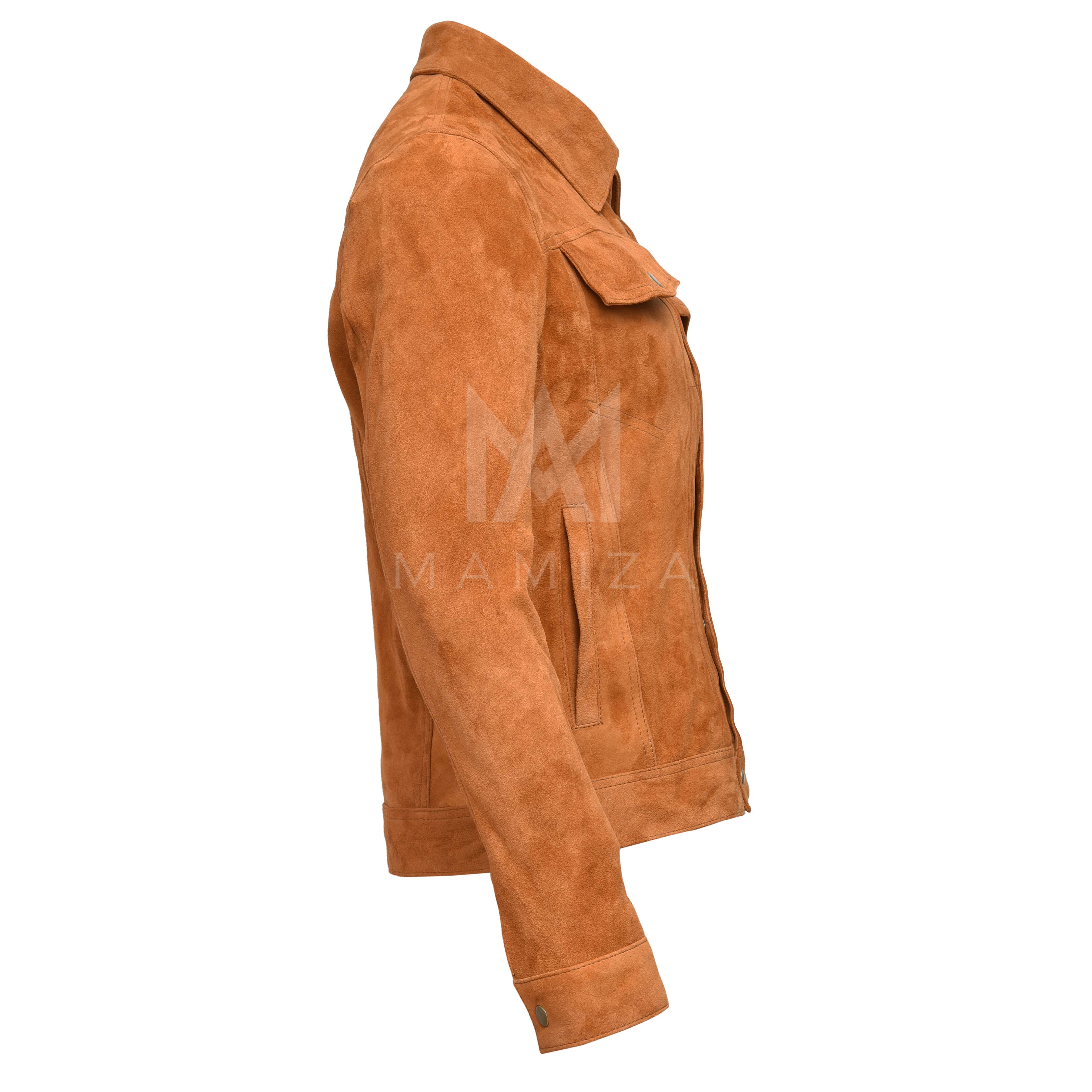 Hugh Jackman Tan Suede Leather Jacket - Denim Style