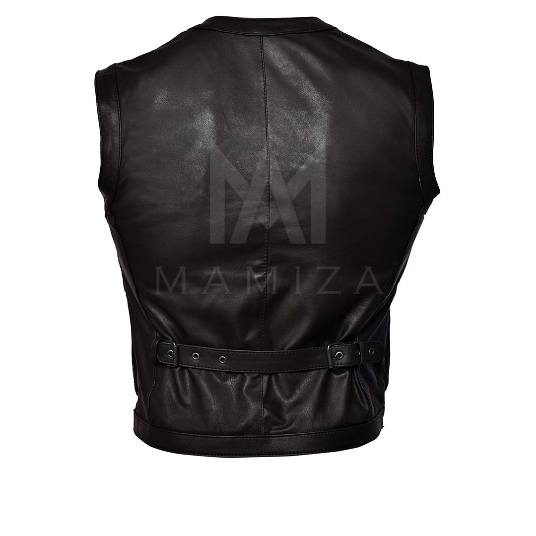 Men's Premium Leather Utility Vest - Stylish and Functional