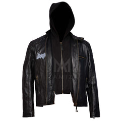 Batman Inspired Leather Hoodie Jacket - Stylish & Edgy Outerwear