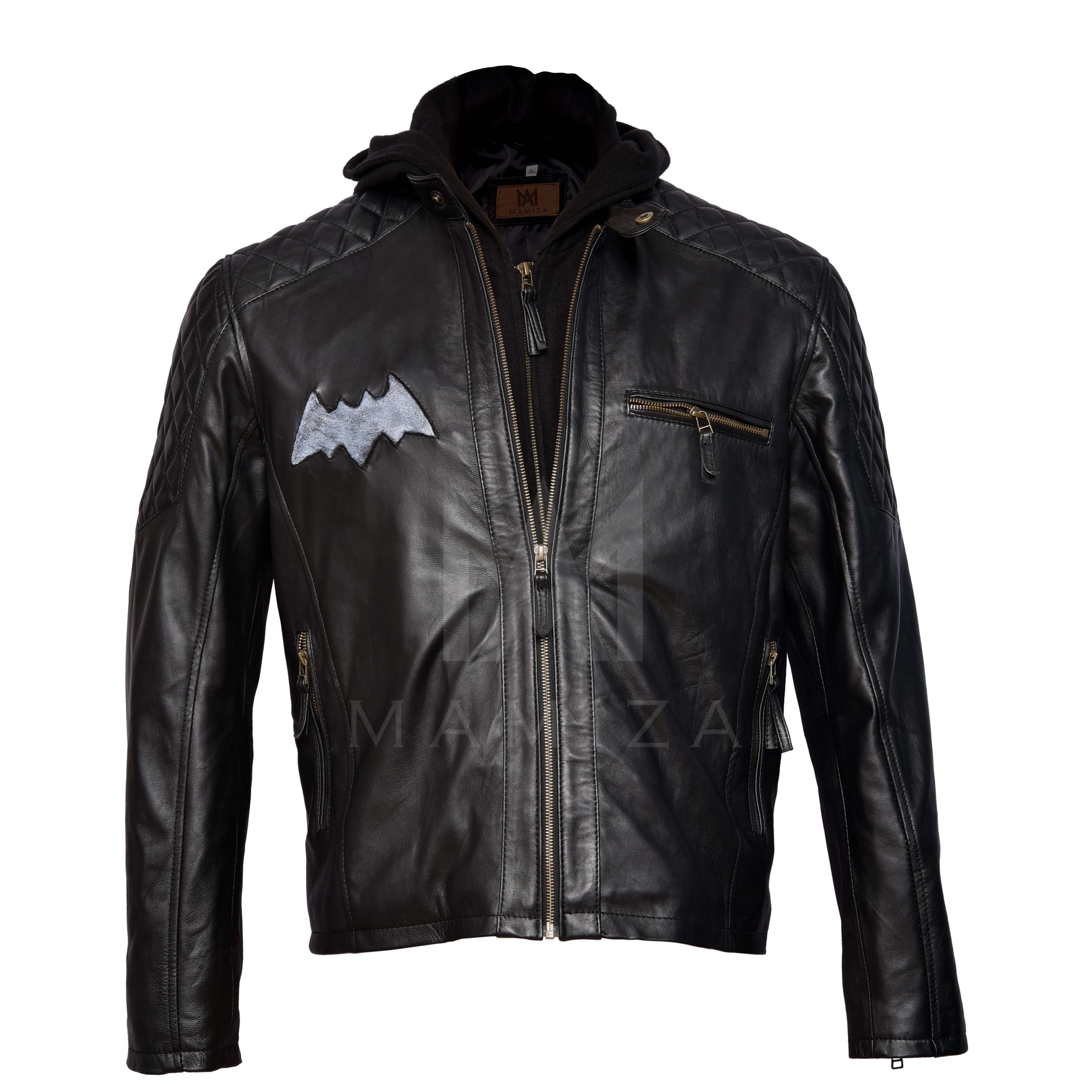 Batman Inspired Leather Hoodie Jacket - Stylish & Edgy Outerwear