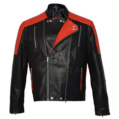 Men's Color Block Leather Biker Jackets - Stylish & Durable Motorcycle Gear