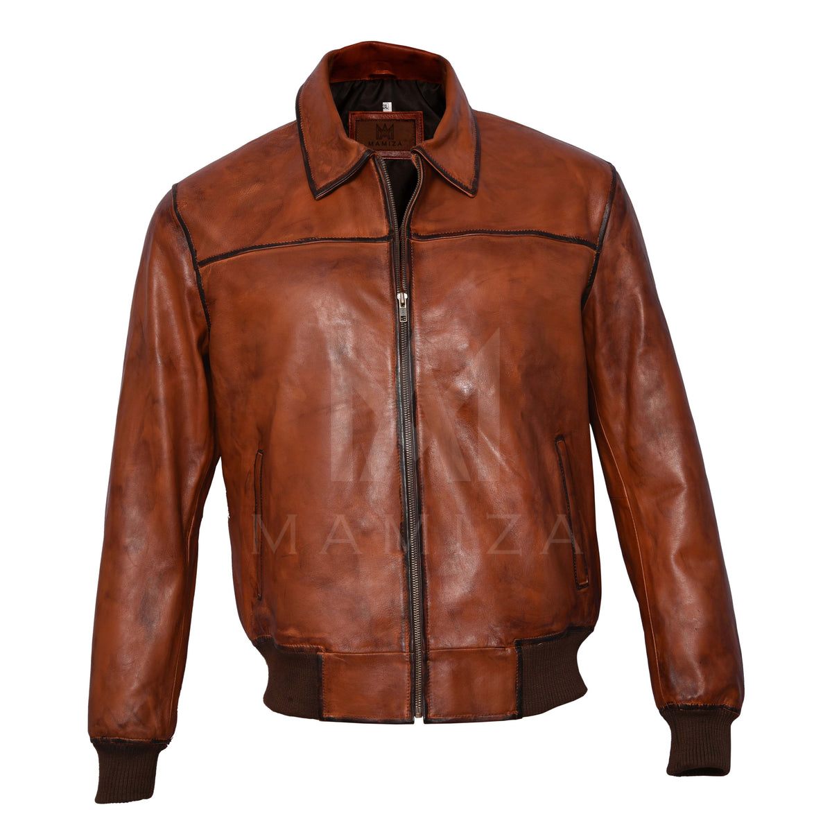 Men's Bomber Leather Jacket - Every Winter Essential