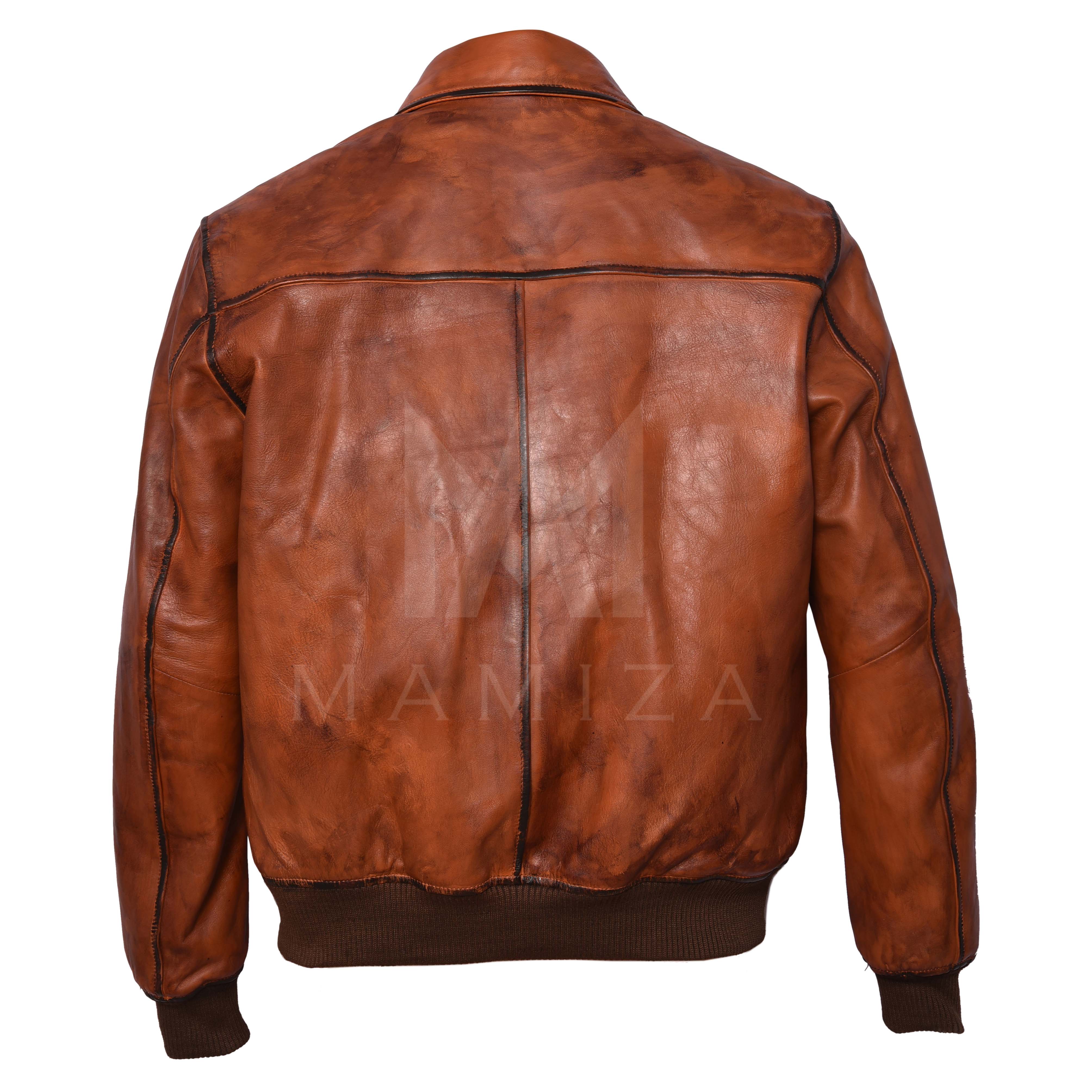 Men's Bomber Leather Jacket - Every Winter Essential