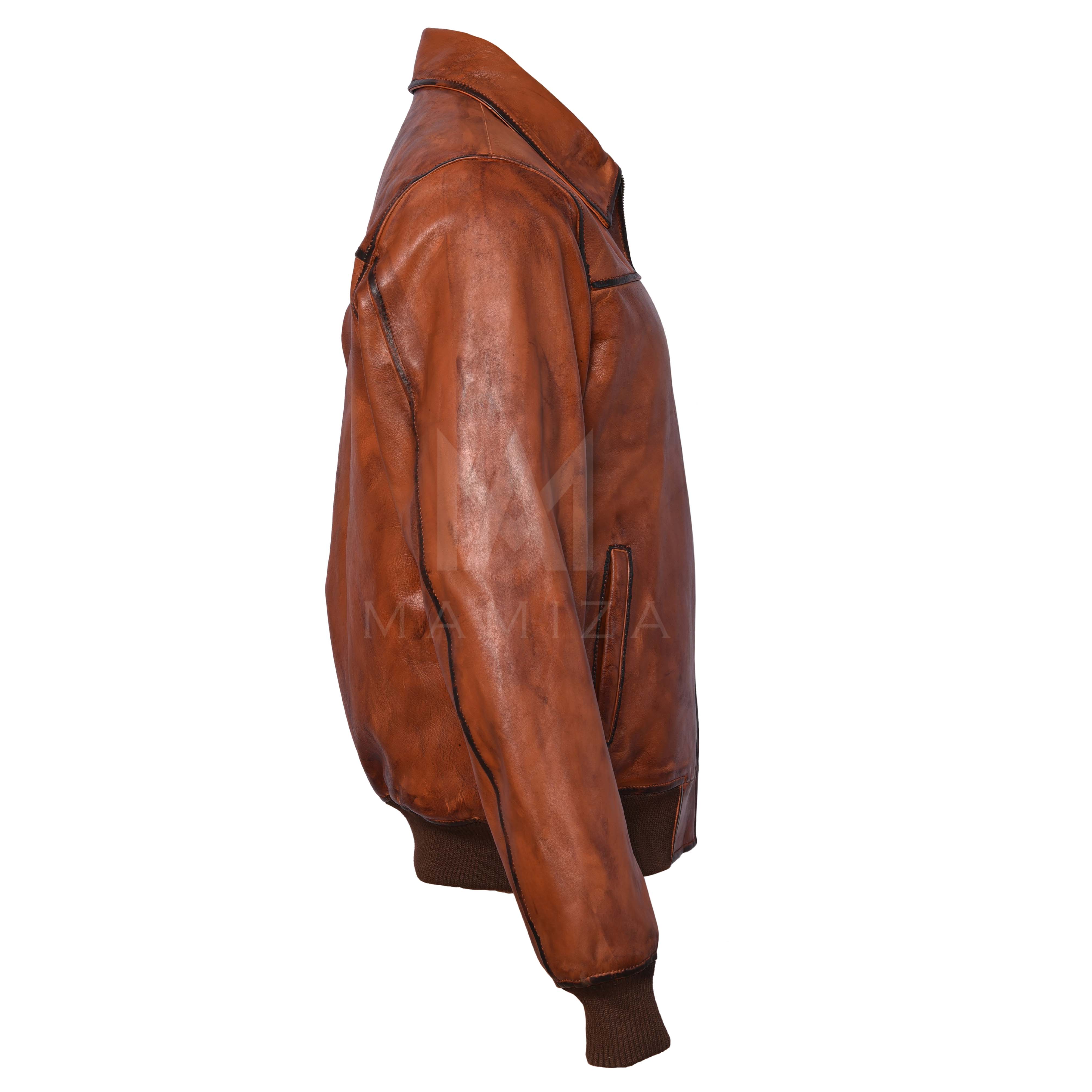 Men's Bomber Leather Jacket - Every Winter Essential