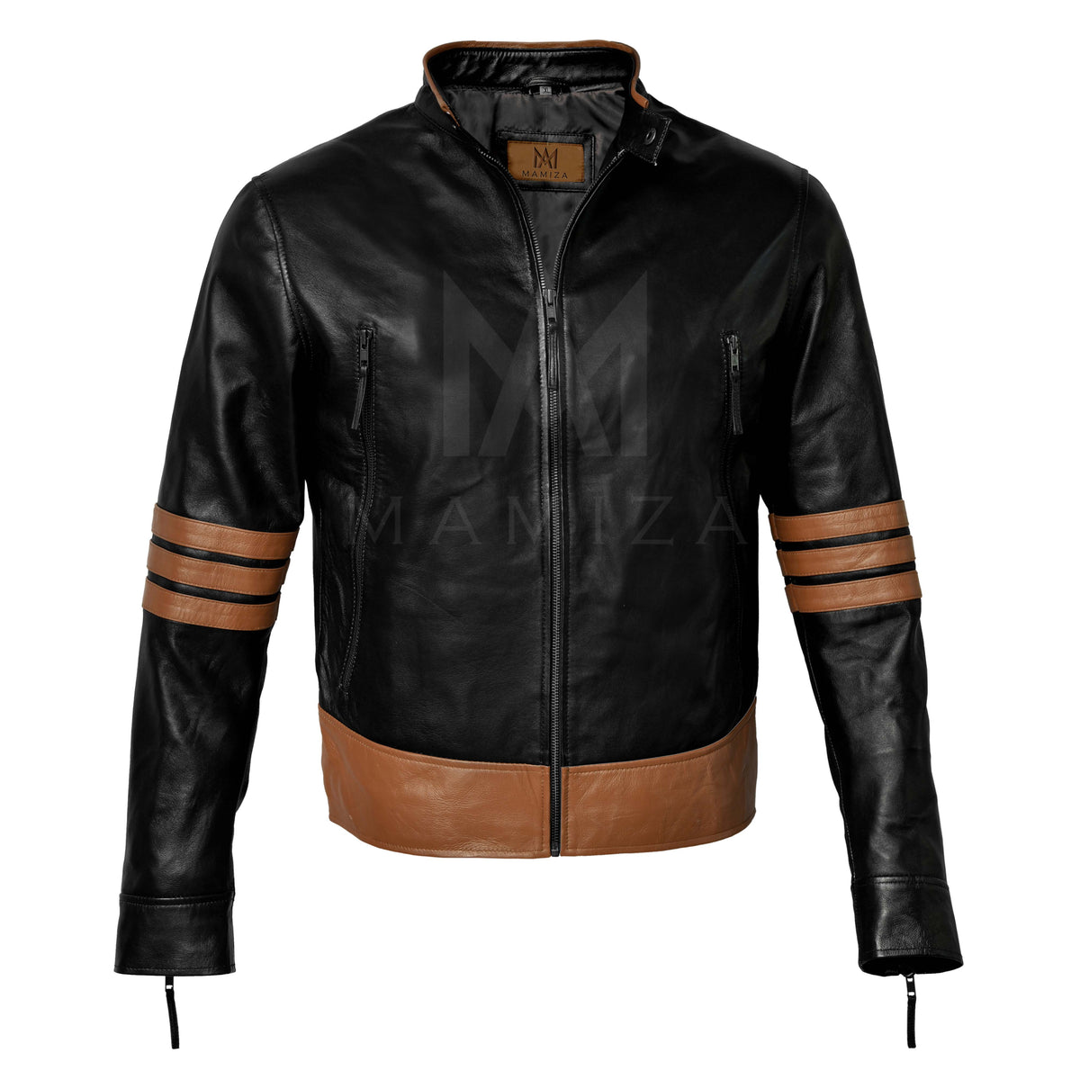 X-Men Wolverine Leather Jacket - Black and Brown