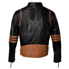 X-Men Wolverine Leather Jacket - Black and Brown