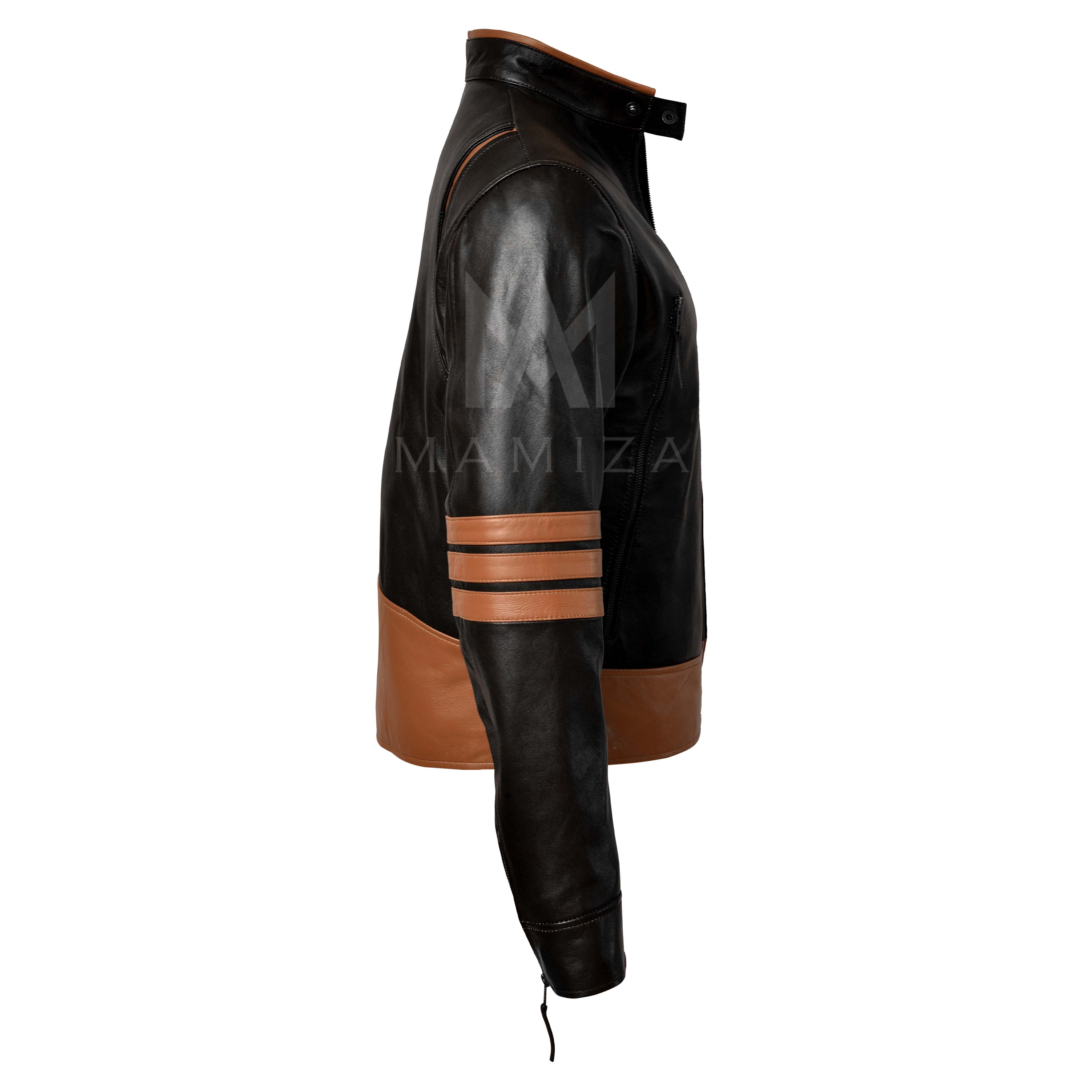 X-Men Wolverine Leather Jacket - Black and Brown