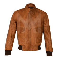 Men Aviator A-2 Flight A2 Army Leather Bomber Jacket - Stylish & Durable