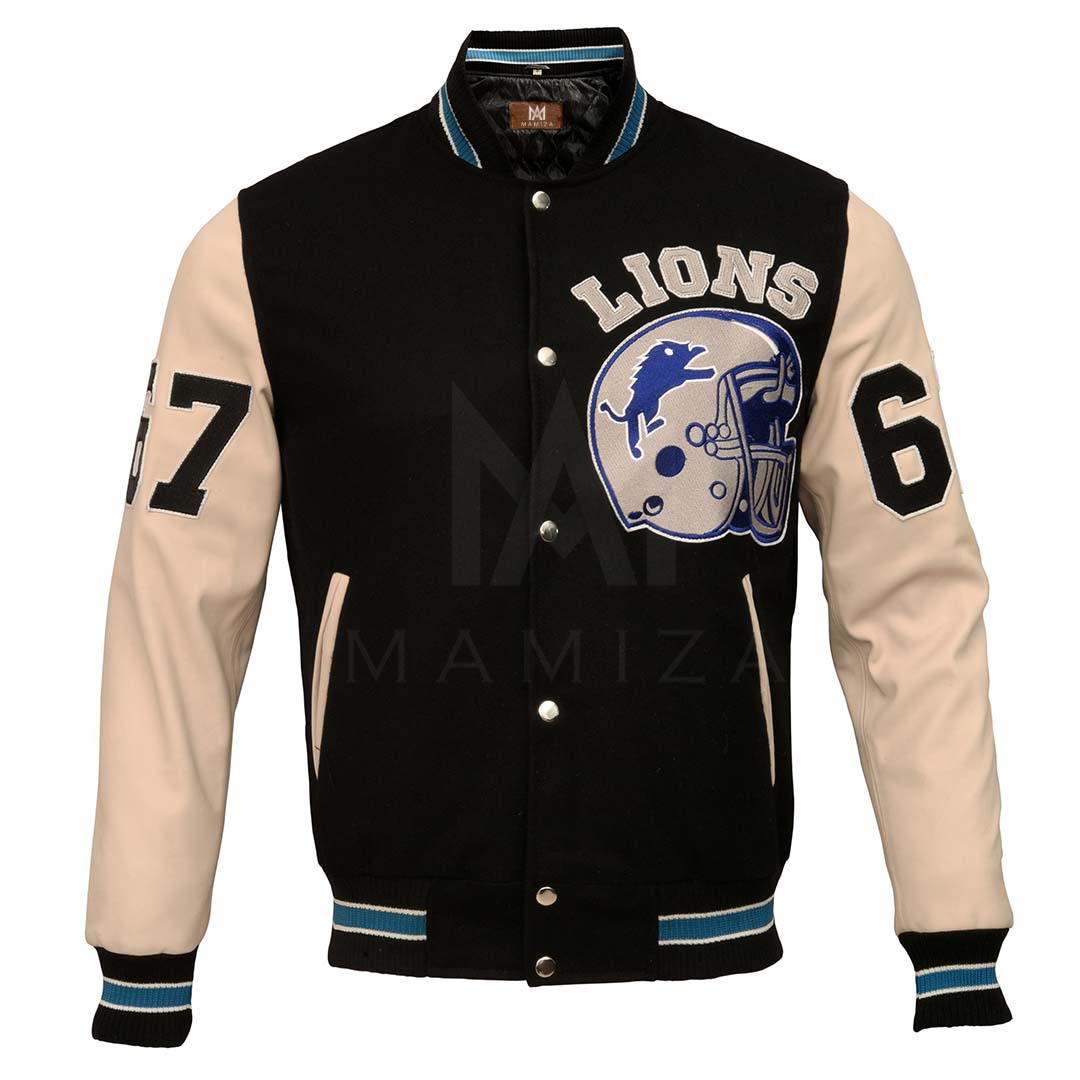 Men's Beverly Hills Cop Eddie Murphy Axel Foley Detroit Lions Varsity Jacket