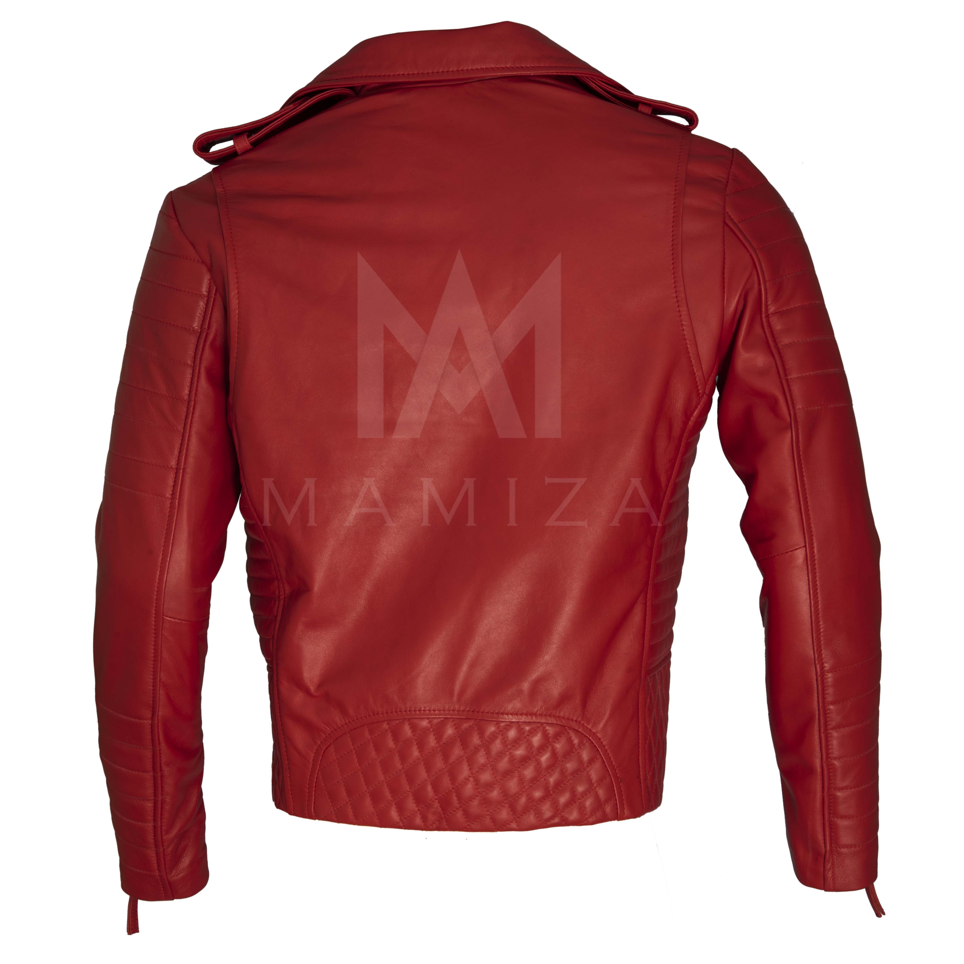 Motorcycle leather jacket - Classic Leather Jacket with Zipper Details