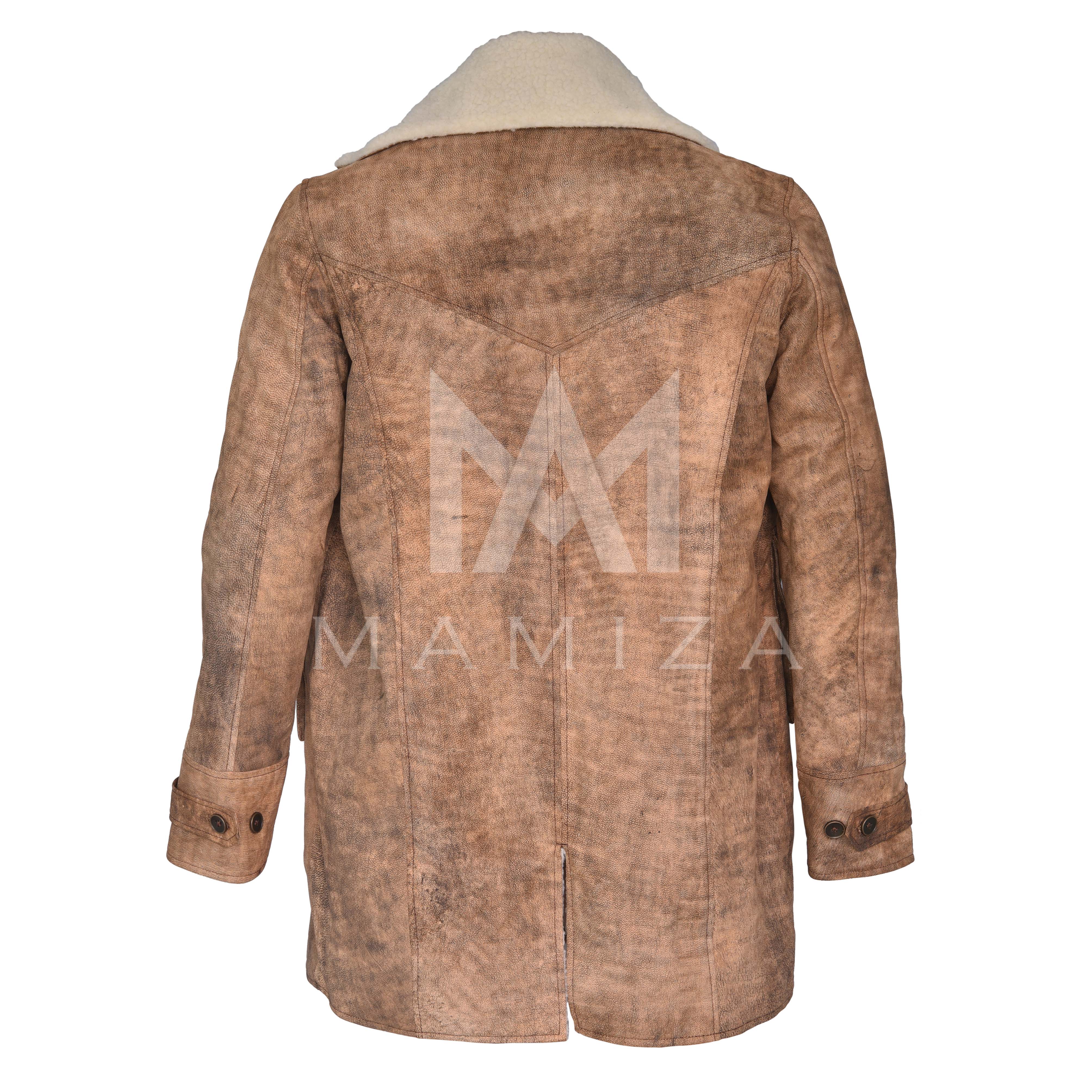 Leather Shearling Coat - Warm & Stylish Outerwear for Cold Weather