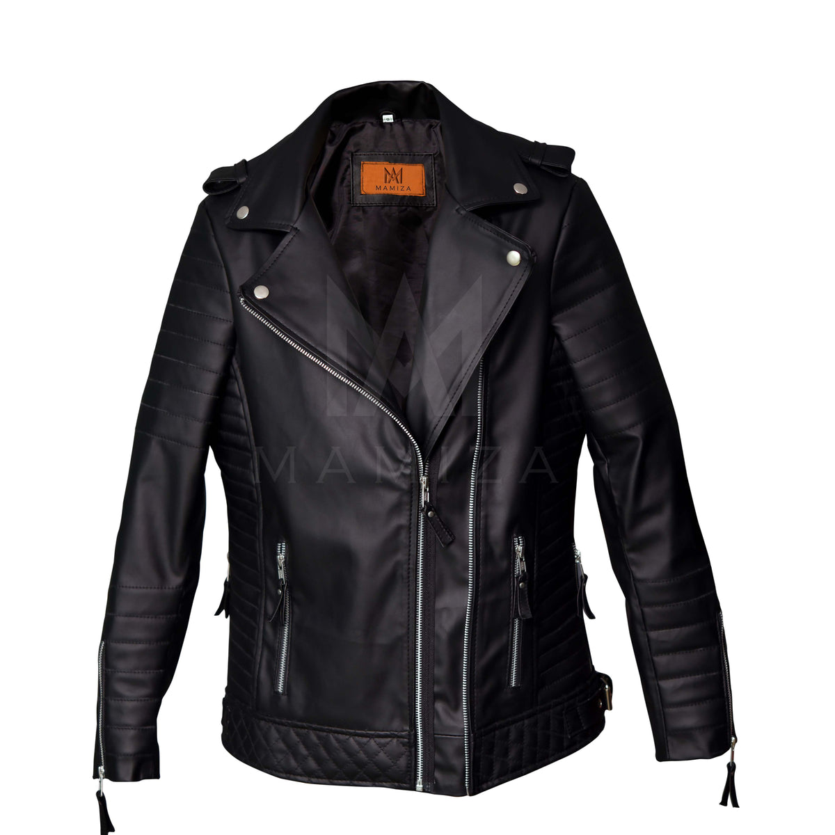 Women's Quilted Leather Motorcycle Jacket - Stylish and Comfortable