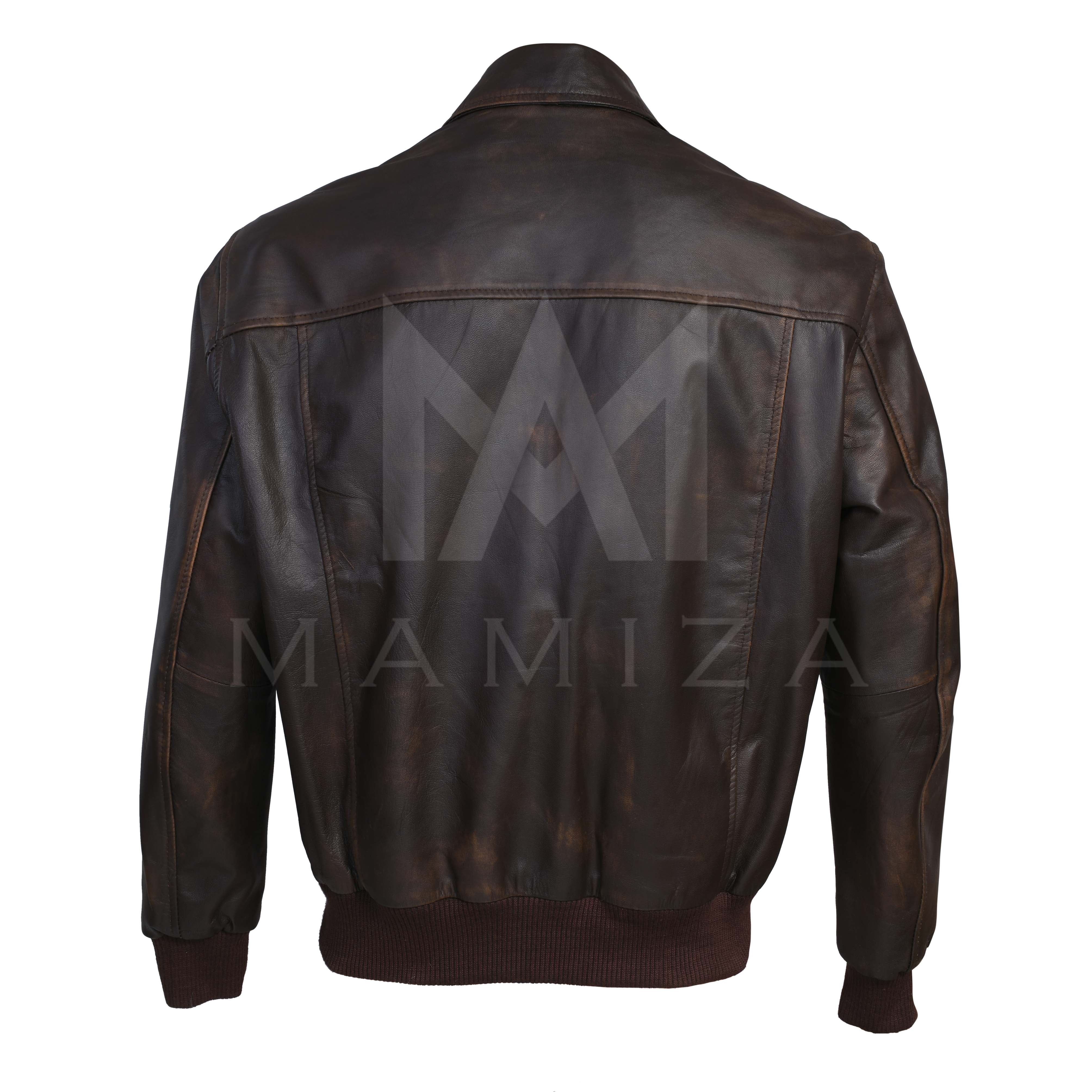 Distressed Brown Leather Jacket - Men's Stylish & Durable Outerwear