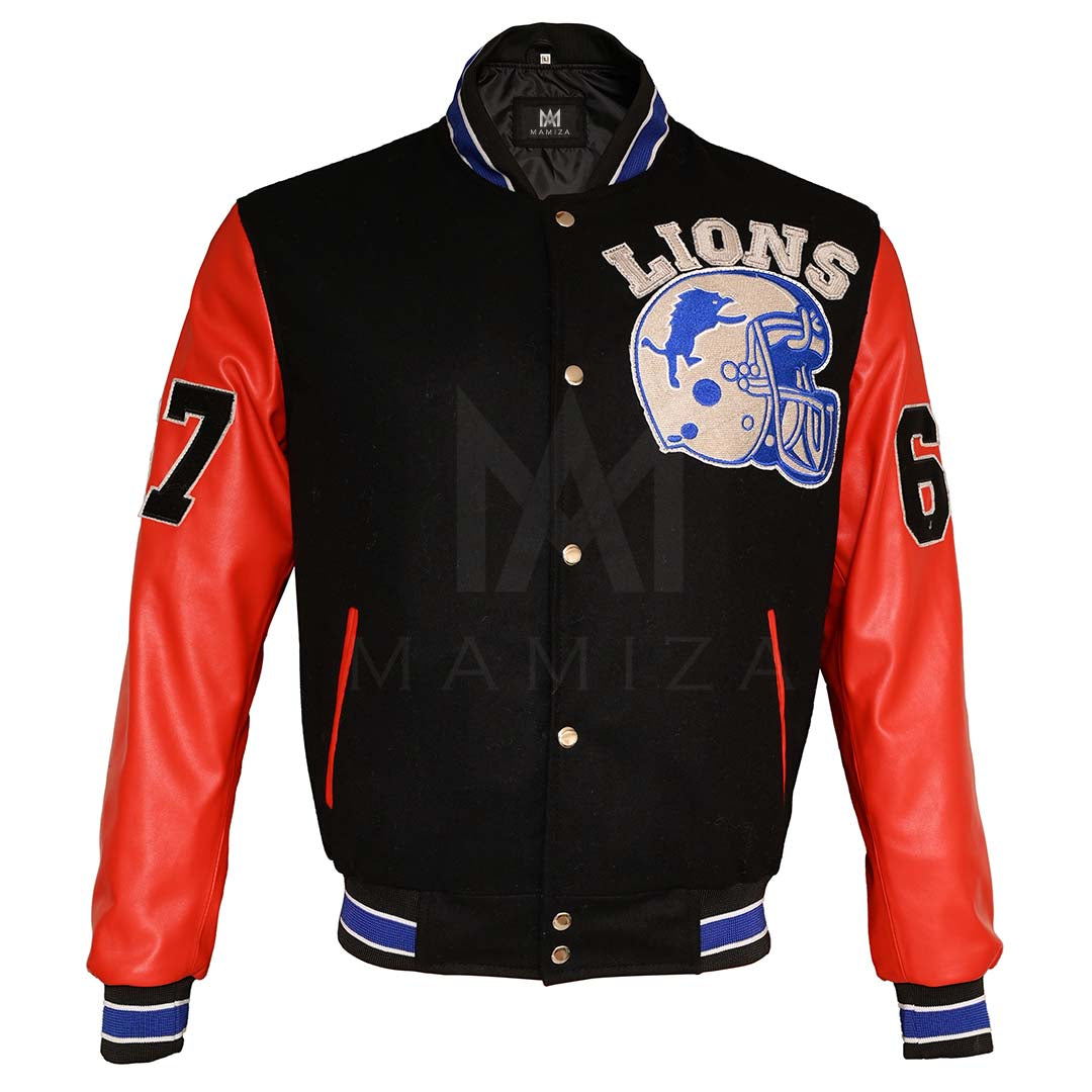 Men's Beverly Hills Cop Eddie Murphy Axel Foley Detroit Lions Varsity Jacket