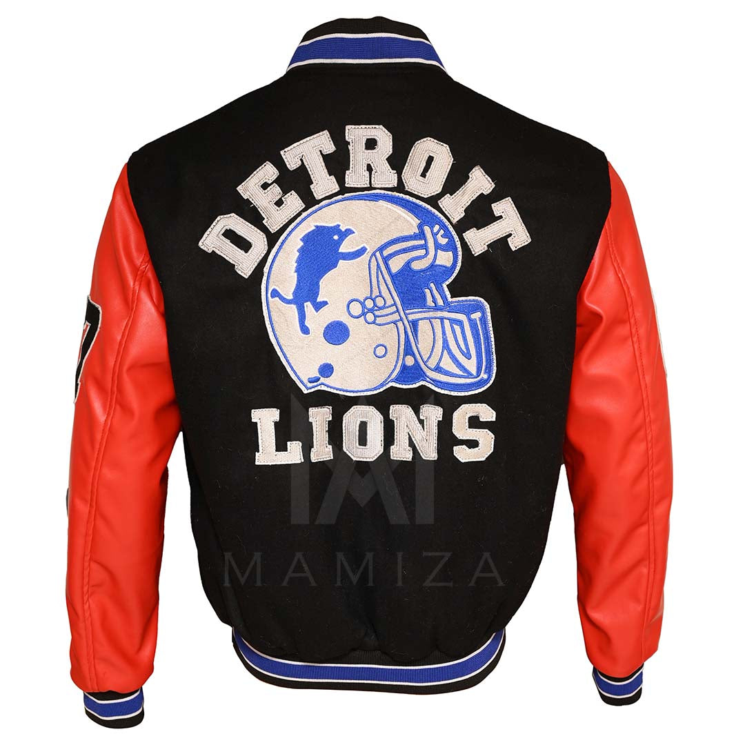 Men's Beverly Hills Cop Eddie Murphy Axel Foley Detroit Lions Varsity Jacket