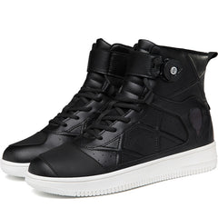 Futuristic Sneakers - Sleek Leather High-Top Sneakers