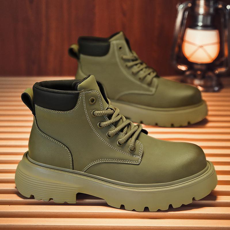 Durable Leather Boots - Lace-Up Utility Boots