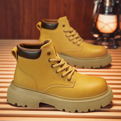 Durable Leather Boots - Lace-Up Utility Boots