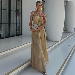 Pleated Maxi Dress - Stylish Statement Piece