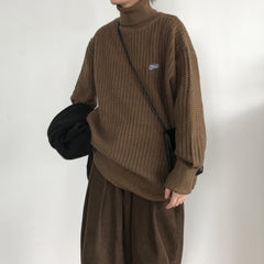 Japanese-style Retro Caramel Turtleneck Sweater