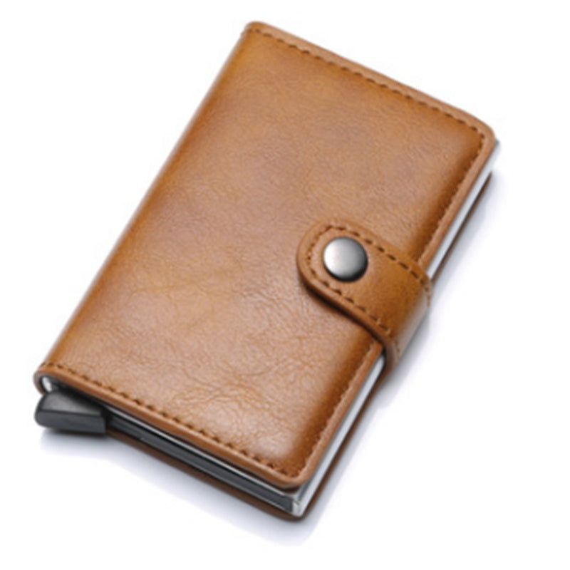 Compact Card Wallet - Elegant Burgundy Leather Wallet with Card Slots