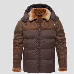 Men's Polyester Puffer Jacket - Winter Warmth & Style