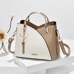 Chic and Elegant Color-Block Leather Handbag