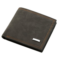 Premium Leather Bifold Wallet with Metal Accent