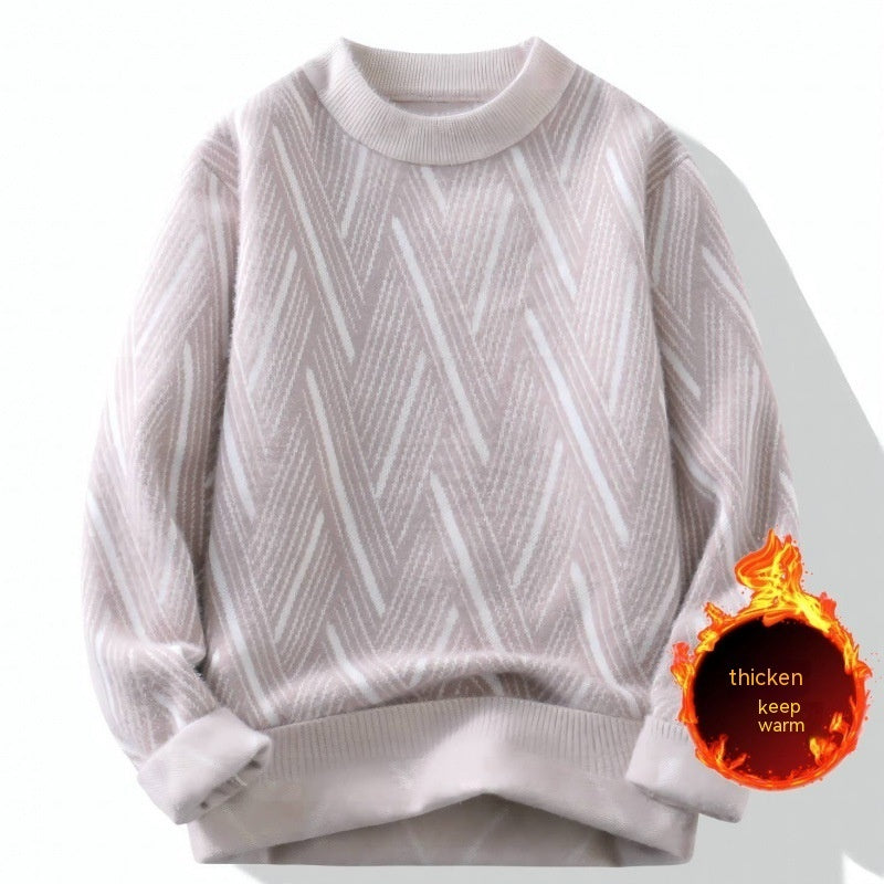 Men's Chevron Knit Sweater - Cozy & Stylish Fall Fashion