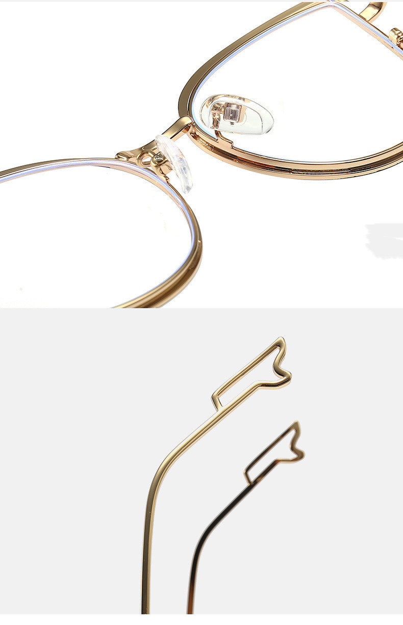 Stylish Cat Eye Sunglasses with Gradient Lenses and Gold Trim