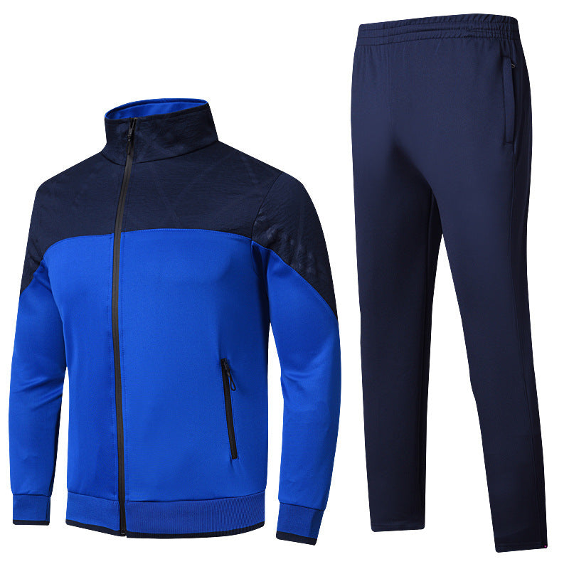 Vibrant Two-Tone Athletic Track Suit with Zippered Pockets